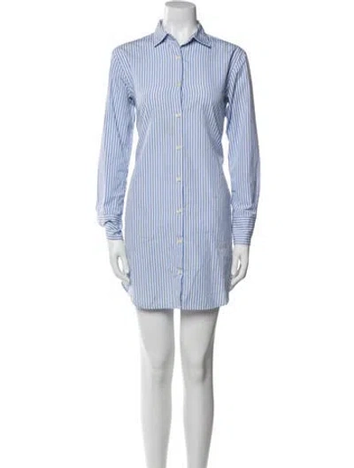 Pre-owned Kule Striped Mini Dress In Blue