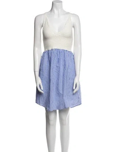 Pre-owned Kule Striped Mini Dress In Blue