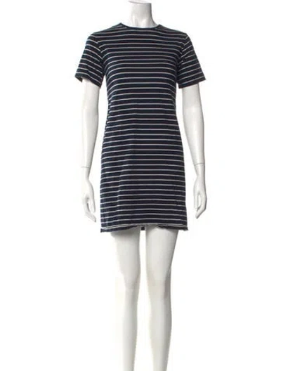Pre-owned Kule Striped Mini Dress In Blue