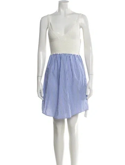 Pre-owned Kule Striped Mini Dress In Blue