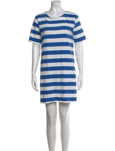 Pre-owned Kule Striped Mini Dress In Blue