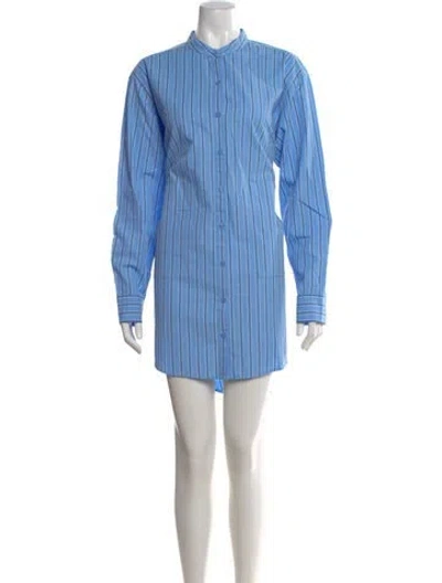 Pre-owned Kule Striped Mini Dress In Blue