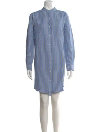 Pre-owned Kule Striped Mini Dress In Blue