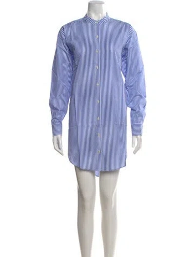 Pre-owned Kule Striped Mini Dress In Blue