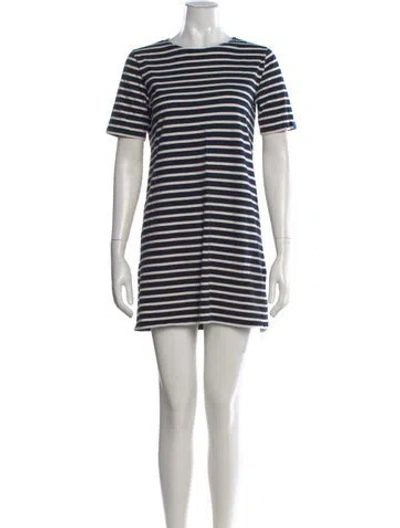 Pre-owned Kule Striped Mini Dress In Blue