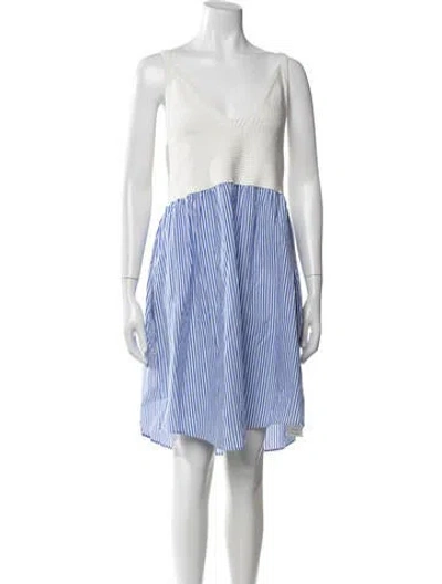 Pre-owned Kule Striped Mini Dress In Blue