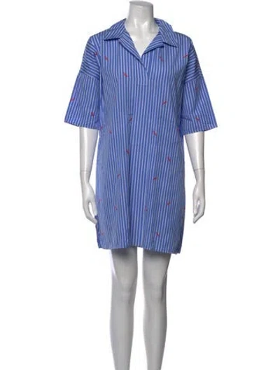 Pre-owned Kule Striped Mini Dress In Blue