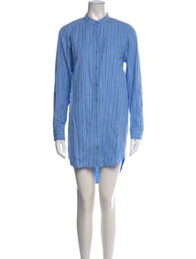 Pre-owned Kule Striped Mini Dress In Blue