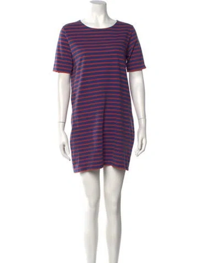 Pre-owned Kule Striped Mini Dress In Blue
