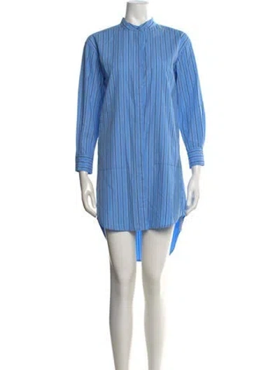 Pre-owned Kule Striped Mini Dress In Blue