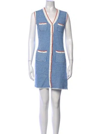 Pre-owned Kule Striped Mini Dress In Blue