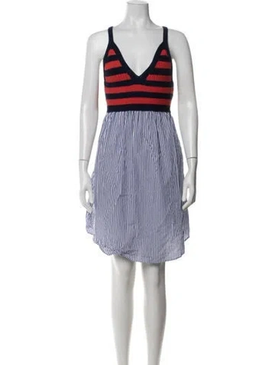 Pre-owned Kule Striped Mini Dress In Blue/white
