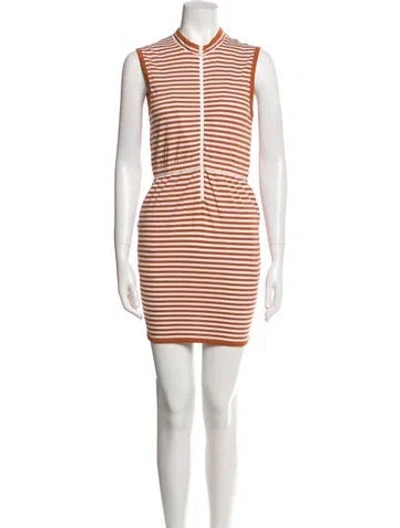 Pre-owned Kule Striped Mini Dress In Brown