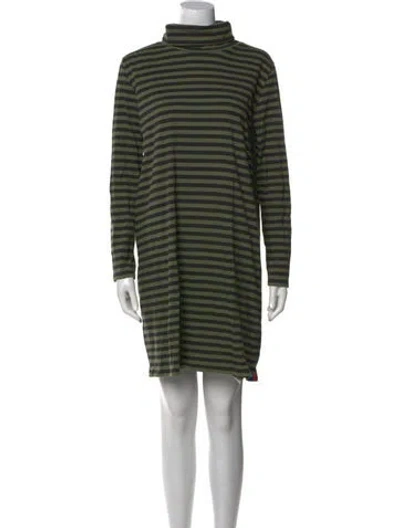 Pre-owned Kule Striped Mini Dress In Green
