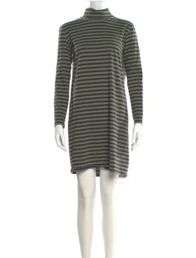 Pre-owned Kule Striped Mini Dress In Green