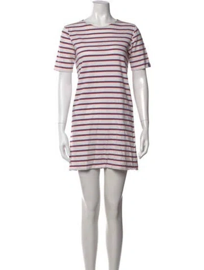 Pre-owned Kule Striped Mini Dress In Neutral