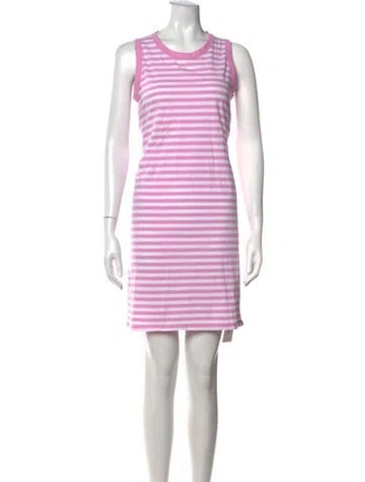 Pre-owned Kule Striped Mini Dress In Pink