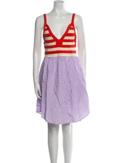 Pre-owned Kule Striped Mini Dress In Purple