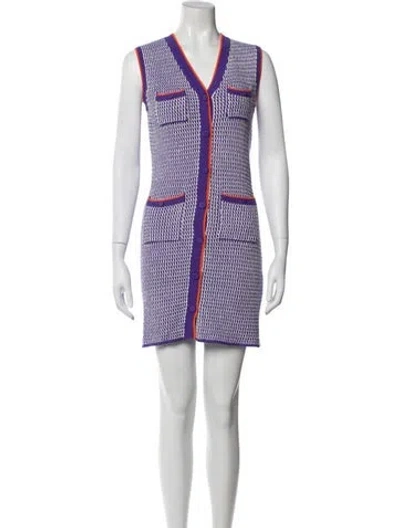 Pre-owned Kule Striped Mini Dress In Purple