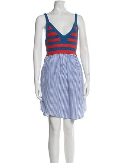 Pre-owned Kule Striped Mini Dress W/ Tags In Blue