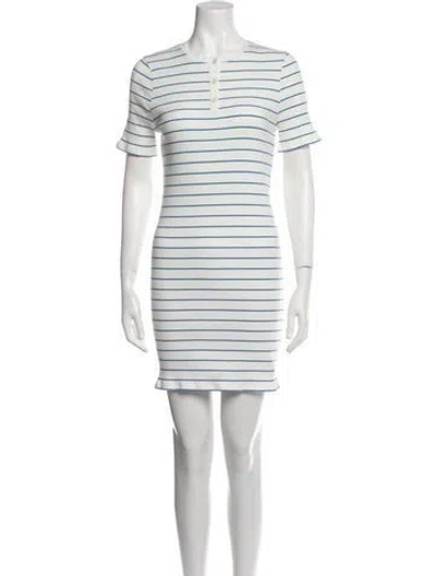 Pre-owned Kule Striped Mini Dress In White