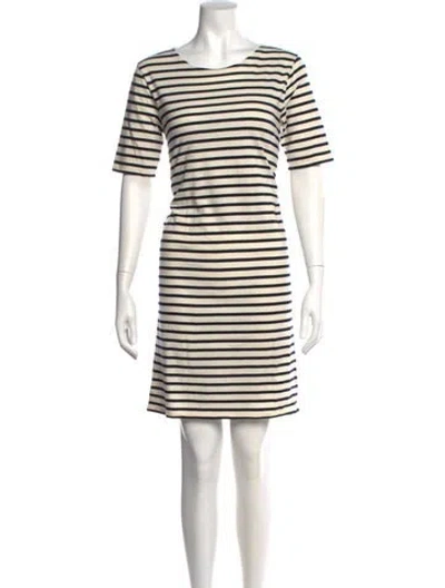Pre-owned Kule Striped Mini Dress In White