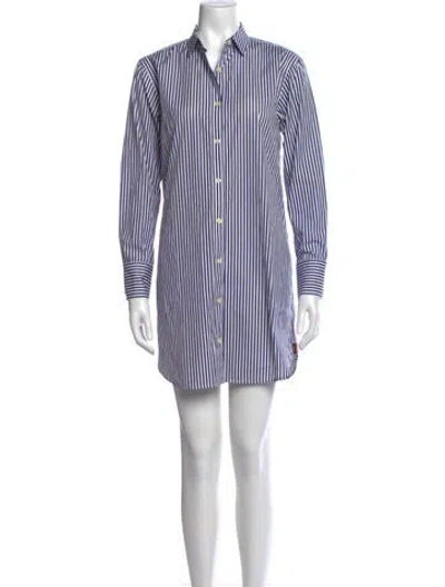 Pre-owned Kule Striped Mini Dress In White