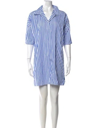 Pre-owned Kule Striped Mini Dress In White