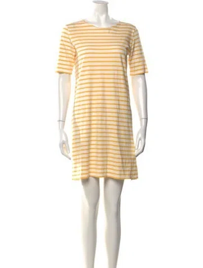 Pre-owned Kule Striped Mini Dress In Yellow