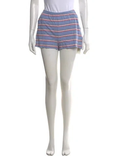 Pre-owned Kule Striped Mini Shorts In Blue