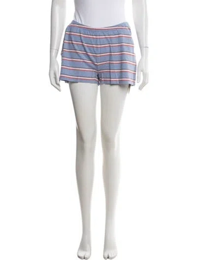 Pre-owned Kule Striped Mini Shorts In Blue