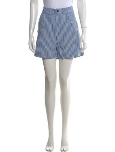 Pre-owned Kule Striped Mini Shorts In Blue
