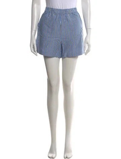 Pre-owned Kule Striped Mini Shorts In Blue