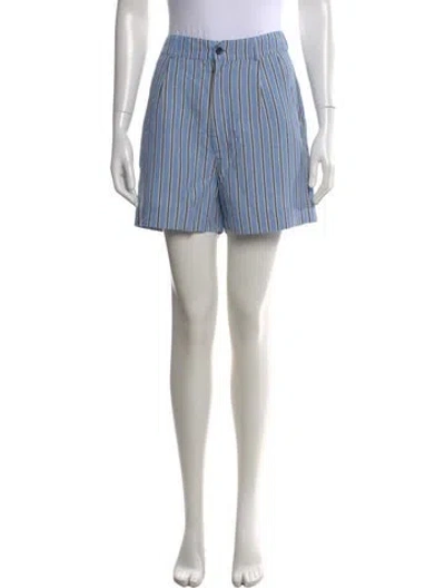 Pre-owned Kule Striped Mini Shorts In Blue