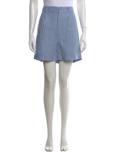 Pre-owned Kule Striped Mini Shorts In Blue