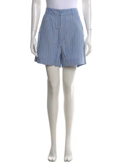 Pre-owned Kule Striped Mini Shorts In Blue