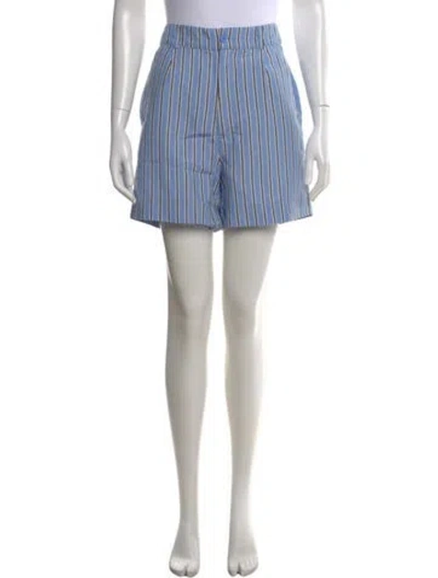 Pre-owned Kule Striped Mini Shorts In Blue
