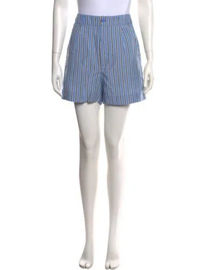 Pre-owned Kule Striped Mini Shorts In Blue