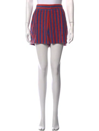 Pre-owned Kule Striped Mini Shorts In Blue