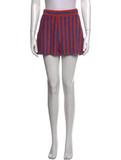 Pre-owned Kule Striped Mini Shorts In Blue