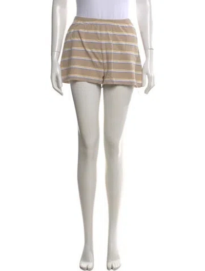 Pre-owned Kule Striped Mini Shorts In Brown