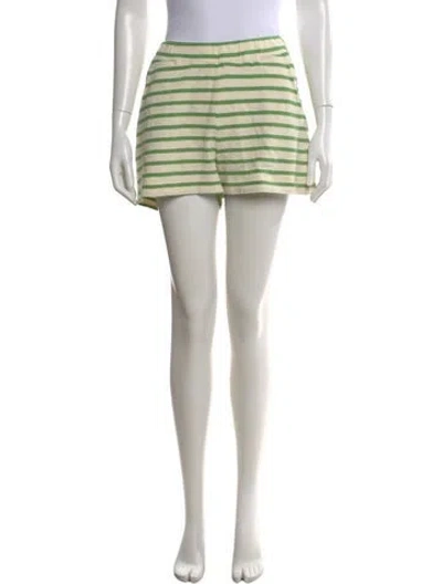 Pre-owned Kule Striped Mini Shorts In Green