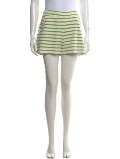 Pre-owned Kule Striped Mini Shorts In Green