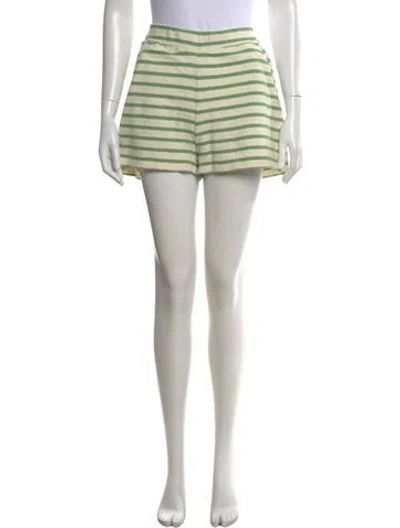 Pre-owned Kule Striped Mini Shorts In Green
