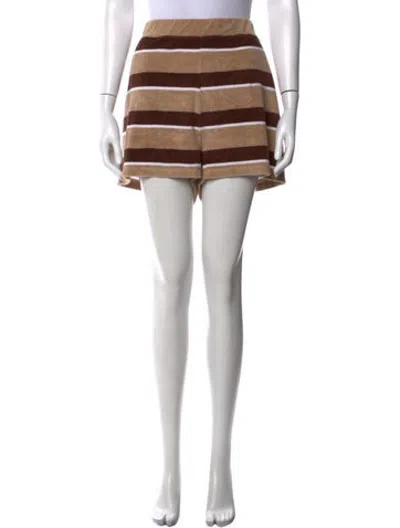 Pre-owned Kule Striped Mini Shorts W/ Tags In Brown