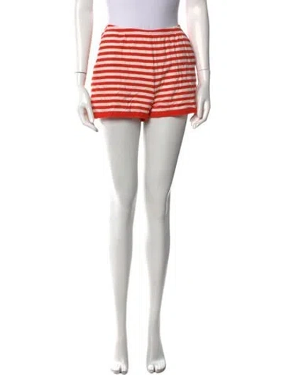 Pre-owned Kule Striped Mini Shorts In White