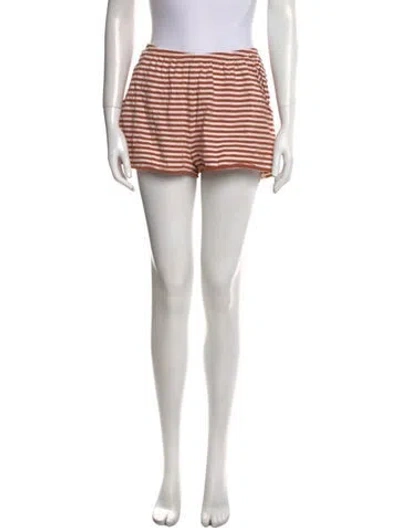 Pre-owned Kule Striped Mini Shorts In White