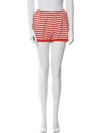 Pre-owned Kule Striped Mini Shorts In White