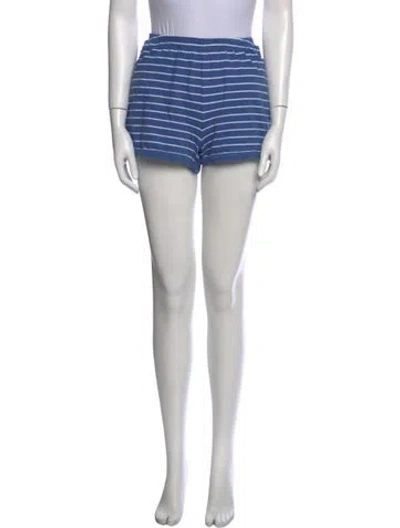 Pre-owned Kule Striped Mini Shorts In White