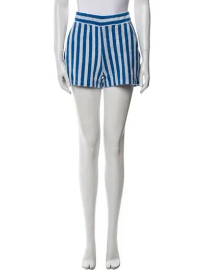 Pre-owned Kule Striped Mini Shorts In White